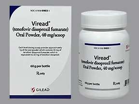 Viread 40 mg/scoop (40 mg/gram) oral powder