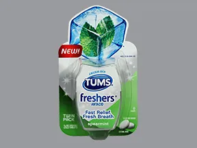 Tums Freshers 200 mg (as calcium carbonate 500 mg) chewable tablet