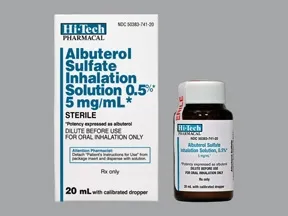 albuterol sulfate concentrate 5 mg/mL(0.5 %) solution for nebulization
