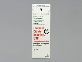 fentanyl (PF) 100 mcg/2 mL (50 mcg/mL) intravenous syringe
