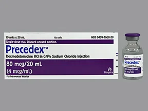 Precedex 80 mcg/20 mL (4 mcg/mL) in 0.9 % sodium chloride IV solution