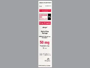 lidocaine (PF) 50 mg/5 mL (1 %) intravenous syringe