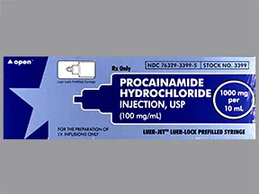 procainamide 100 mg/mL intravenous syringe
