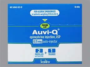Auvi-Q 0.15 mg/0.15 mL auto-injector (for 33 lb to 66 lb patients)