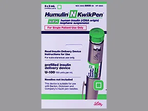 Humulin N NPH U-100 Insulin KwikPen 100 unit/mL (3 mL) subcutaneous