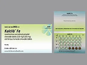 Kaitlib Fe 0.8 mg-25 mcg (24)/75 mg (4) chewable tablet
