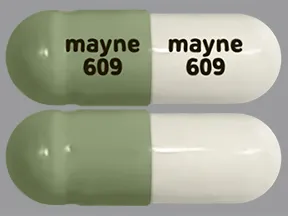 This medicine is a light green white, oblong, capsule imprinted with 