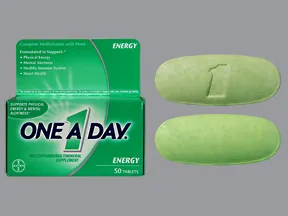 One-A-Day Energy 9 mg iron-400 mcg-200 mg tablet