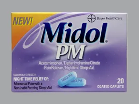 Midol PM 38 mg-500 mg tablet