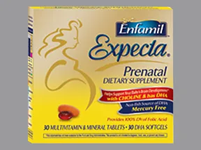 Expecta Prenatal 28 mg iron-800 mcg-200 mg oral pack