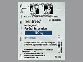 Isentress 100 mg oral powder packet