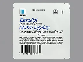 estradiol 0.0375 mg/24 hr weekly transdermal patch