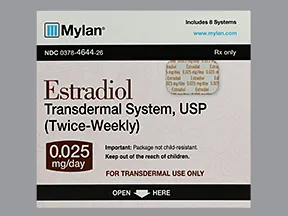 estradiol 0.025 mg/24 hr semiweekly transdermal patch