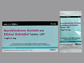 norethindrone acetate 1 mg-ethinyl estradiol 20 mcg tablet