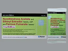 norethindrone 1 mg-ethinyl estradiol 20 mcg (21)-iron 75 mg (7) tablet