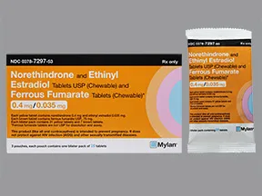 norethin-ethinyl estradiol-iron 0.4 mg-35 mcg(21)/75 mg(7) chew tablet