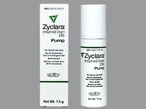 Zyclara 2.5 % topical cream in a pump