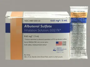 albuterol sulfate 0.63 mg/3 mL solution for nebulization