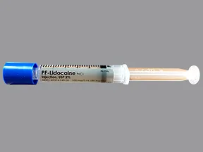 lidocaine (PF) 100 mg/5 mL (2 %) injection syringe