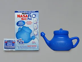 NeilMed NasaFlo packet with sinus rinse device