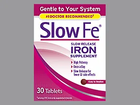Slow Fe 142 mg (45 mg iron) tablet,extended release