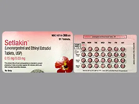Setlakin 0.15 mg-30 mcg (91) tablets,3 month dose pack