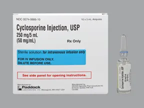 cyclosporine 250 mg/5 mL intravenous solution