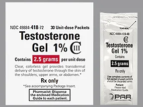 testosterone 1 % (25 mg/2.5 gram) transdermal gel packet