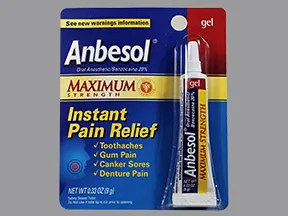 Anbesol (benzocaine) Maximum Strength 20 % mucosal gel