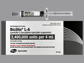 Bicillin L-A 2,400,000 unit/4 mL intramuscular syringe