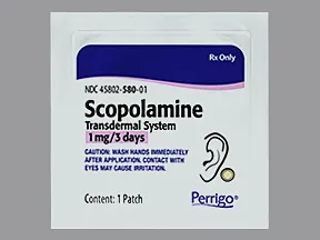 scopolamine 1 mg over 3 days transdermal patch