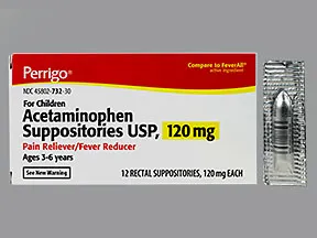 acetaminophen 120 mg rectal suppository
