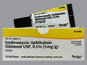 erythromycin 5 mg/gram (0.5 %) eye ointment