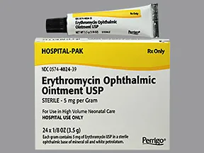 erythromycin 5 mg/gram (0.5 %) eye ointment