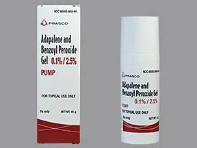 adapalene 0.1 %-benzoyl peroxide 2.5 % topical gel with pump