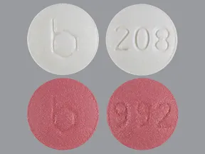 This medicine is a multi-color (2), round, film-coated, dose pack imprinted with 
