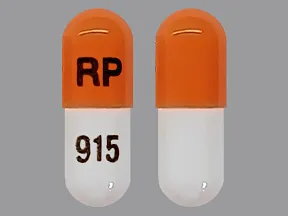 This medicine is a orange white, oblong, capsule imprinted with 