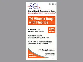 Tri-Vitamin With Fluoride 0.25 mg fluoride (0.55 mg)/mL oral drops