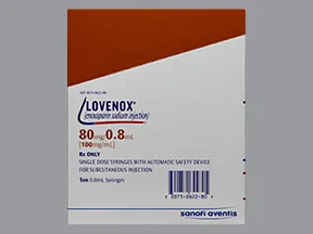 Lovenox 80 mg/0.8 mL subcutaneous syringe