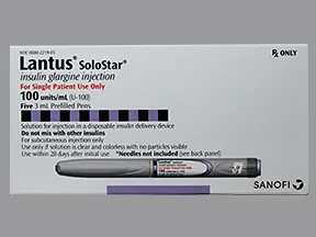 Lantus Solostar U-100 Insulin 100 unit/mL (3 mL) subcutaneous pen