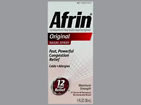 Afrin (oxymetazoline) 0.05 % nasal spray