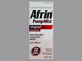 Afrin (oxymetazoline) 0.05 % nasal mist