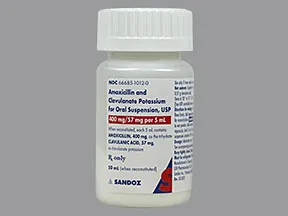 amoxicillin 400 mg-potassium clavulanate 57 mg/5 mL oral suspension