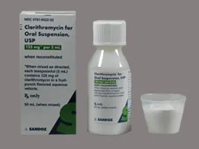 clarithromycin 125 mg/5 mL oral suspension