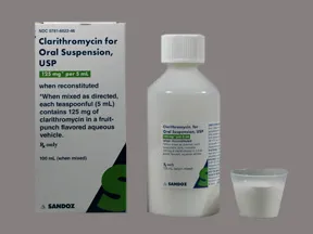 clarithromycin 125 mg/5 mL oral suspension