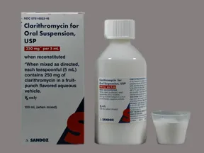 clarithromycin 250 mg/5 mL oral suspension