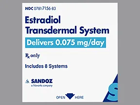 estradiol 0.075 mg/24 hr semiweekly transdermal patch