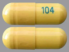 This medicine is a yellow, oblong, capsule imprinted with 