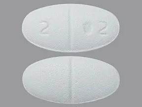 This medicine is a white, oval, scored, film-coated, tablet imprinted with 
