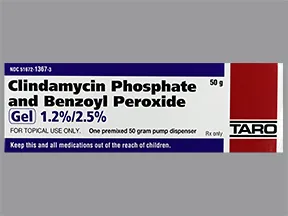 clindamycin 1.2 %-benzoyl peroxide 2.5 % topical gel with pump